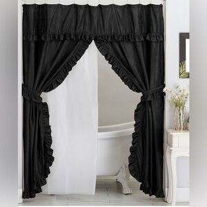 Fancy ruffle shower curtain